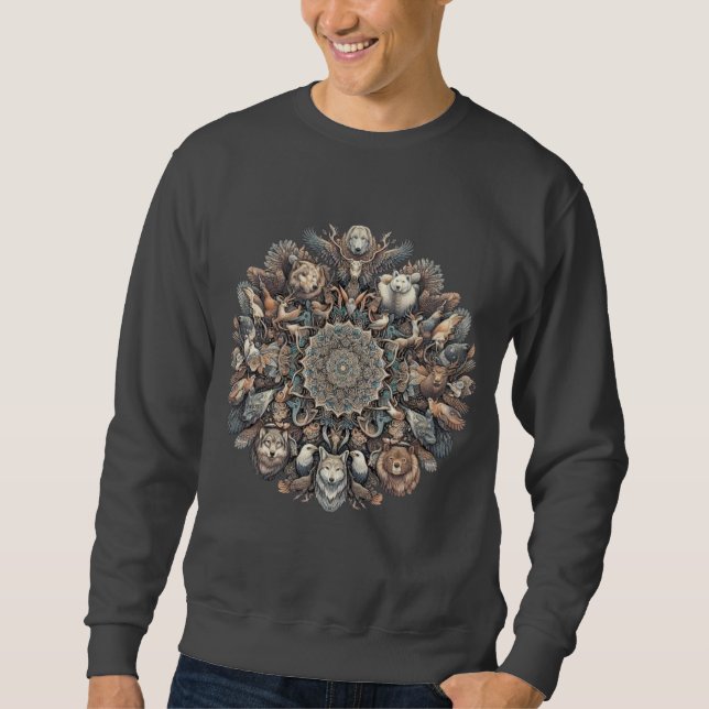 Manar's Artistic Graphic Hoodie Lång Ärmad Tröja (Framsida)