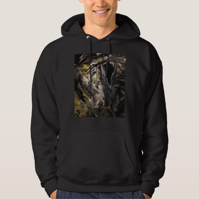 Manar's black hoodie sweatshirt abstrakt art desig (Framsida)