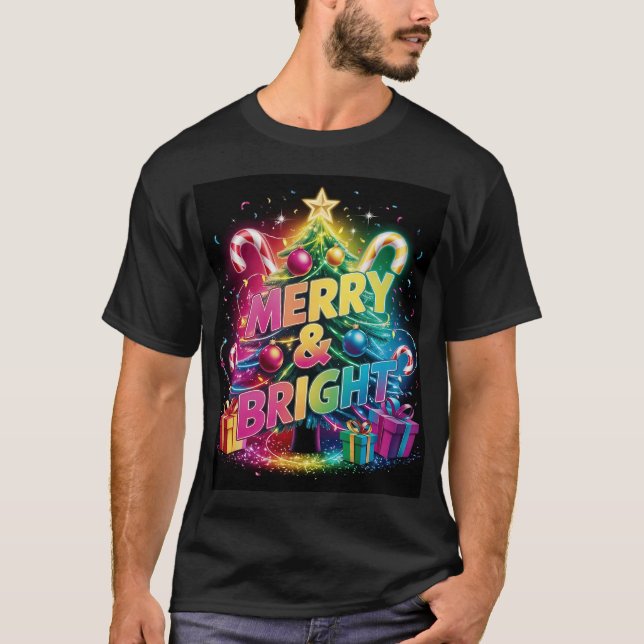 Manar's Bright & Bold Neon Jul-Helgdag Vibes T Shirt (Framsida)