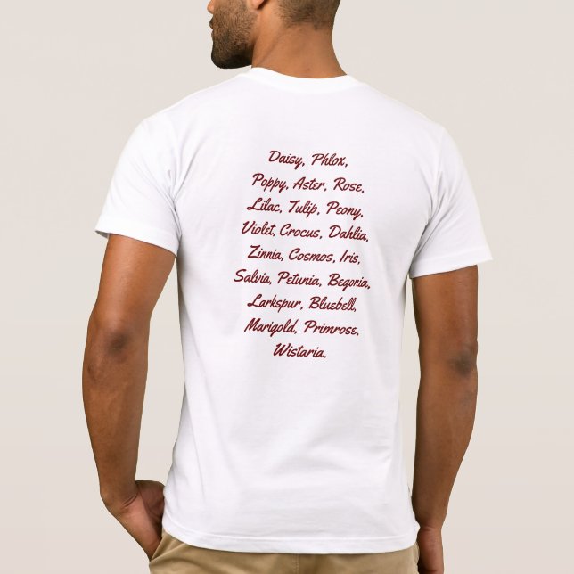 Manar's Days Cottages Cotton Roll Call Tee Shirt (Baksida)