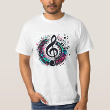 Manar's Rainbow Music Note Futuristiska Roligt T-S