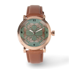 ManarWatch med Grönt och Copper Gingko ansikte Armbandsur