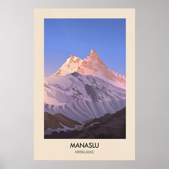 Manaslu Berg Himalaya Affisch (Framsidan)