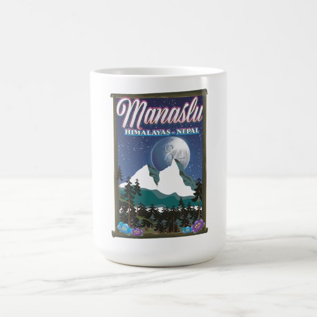 Manaslu Himalaya Nepal resemapp karta Kaffemugg (Center)