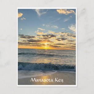 Manasota Nyckel Sunset Englewood Beach Florida Vykort