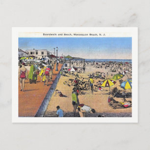 Manasquan, New jersey, Boardpromenad, Vintage Vykort