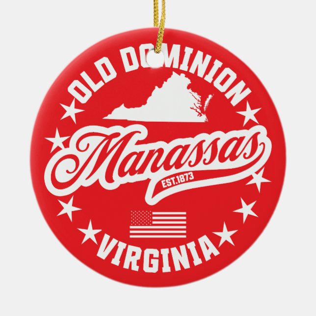 Manassas, Virginia Julgransprydnad Keramik (Framsidan)