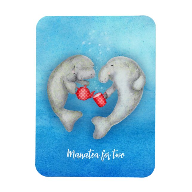 "Manatea for two"-tedrickmanatees magnet (Vertikal)
