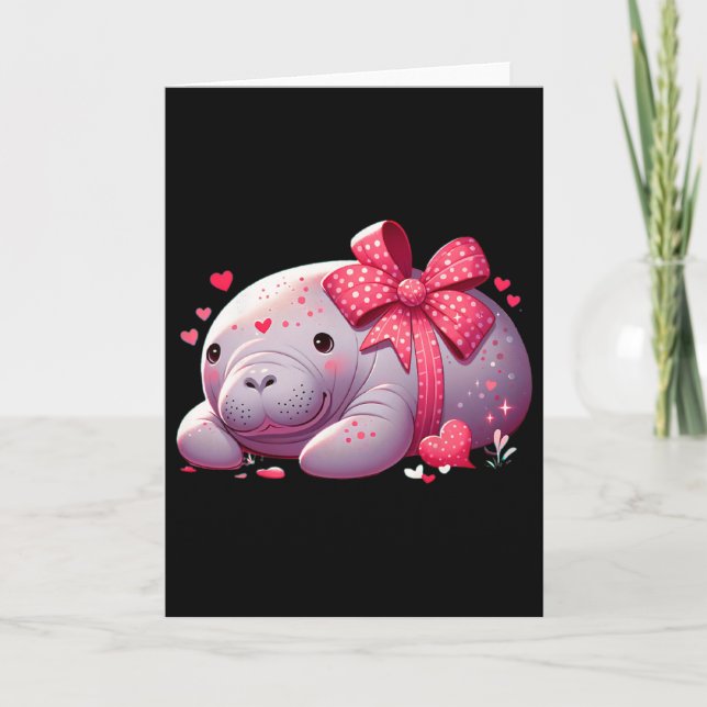 Manatee Alla hjärtans dag Djur Hav Ocean Kort (Framsida)