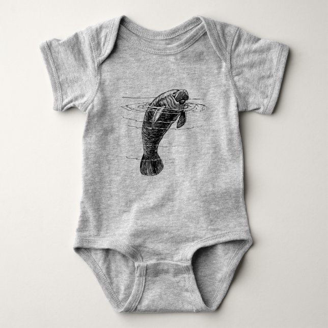 Manatee baby bodykostym t shirt (Framsida)
