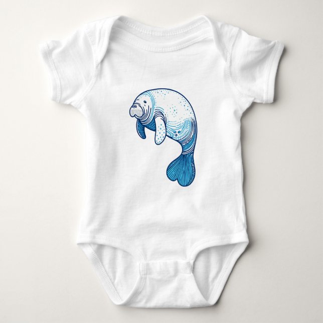 Manatee Baby Bodykostym T Shirt (Framsida)