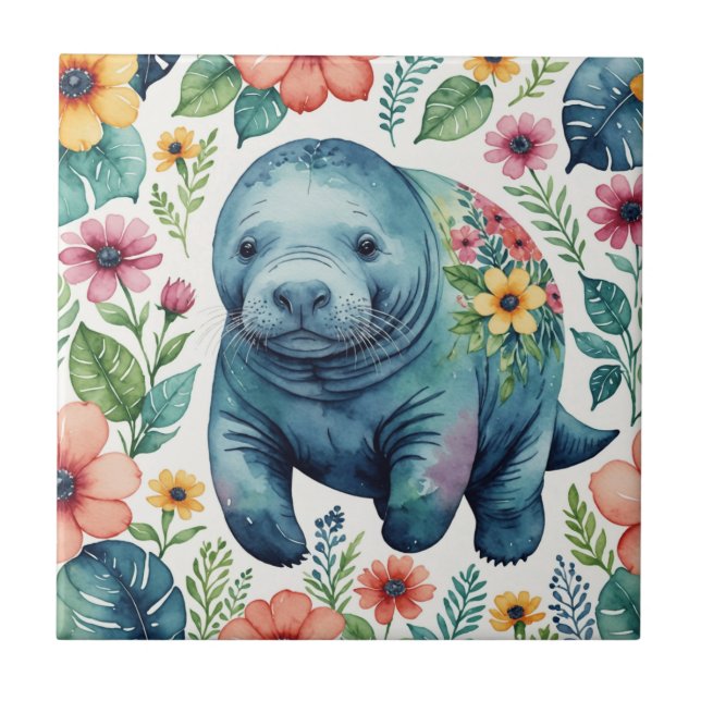 Manatee baby shirt kakelplatta (Framsidan)