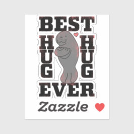 Manatee - Best Hug nånsin - Hug - ASL Design Klistermärken