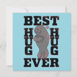Manatee - Best Hug nånsin - Hug - ASL Design Tack Kort
