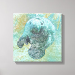 Manatee Coastal Living Painting Canvastryck