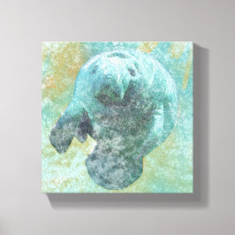 Manatee Coastal Living Painting Canvastryck