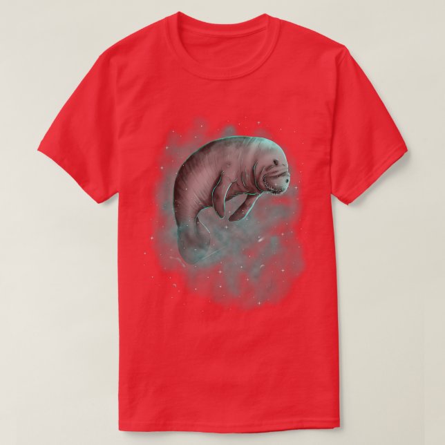 Manatee Cosmic Galaxy Celestial Rymden Astron T Shirt (Design framsida)