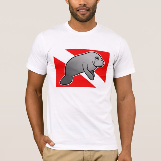 Manatee Dive-Flagga Tee Shirt (Framsida)