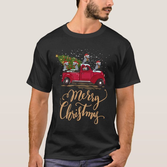 Manatee Driving Julgran Lastbil Manatee Chris T Shirt (Framsida)