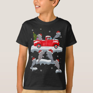 Manatee Driving Julgran Red Lastbil Manatee C T Shirt
