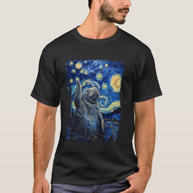 Manatee Flytande Potatis Hav Ko Tjock Sjöjungfru T Shirt (Framsida)