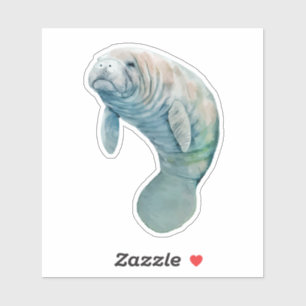 Manatee Flyter i Vatten-klickaren Klistermärken