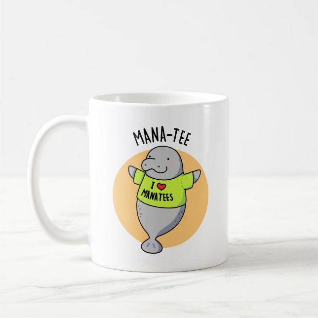 Manatee Funny Animal Pun Kaffemugg (Vänster)
