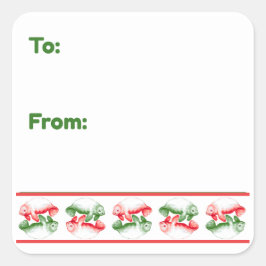 Manatee Holiday Fyrkantigt Klistermärke