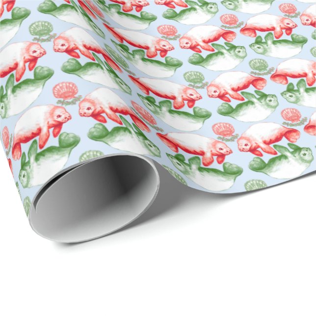 Manatee Holiday Papper  Presentpapper (Rullad Hörn)