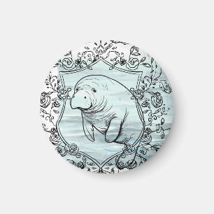 Manatee i Finare Ram Magnet