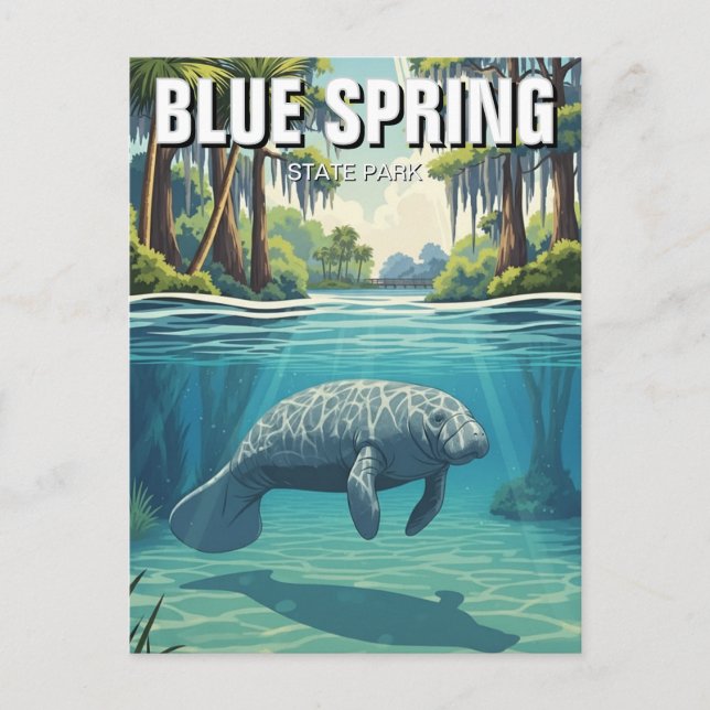 Manatee in Blue Spring State Park Vykort (Framsida)