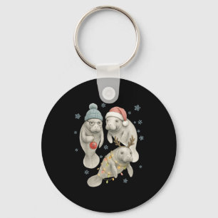 Manatee jul Manatee Tomte Ren Ljus Wo Nyckelring