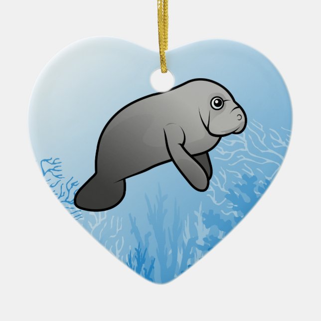 Manatee Julgransprydnad Keramik (Framsidan)
