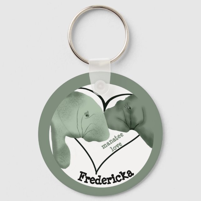 Manatee Kärlek Keychain Nyckelring (Framsida)