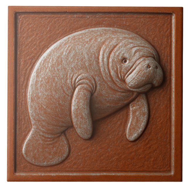 Manatee - Keramiska plattan Kakelplatta (Framsidan)