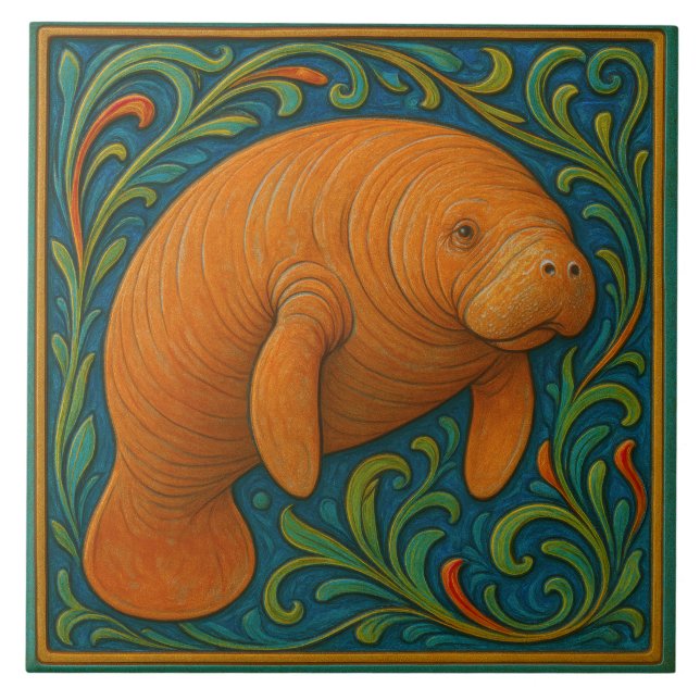 Manatee - Keramiska plattan Kakelplatta (Framsidan)