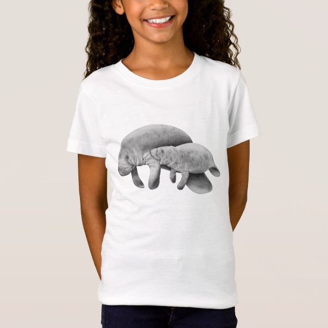 Manatee Mor och Calf T-shirt (Framsida)