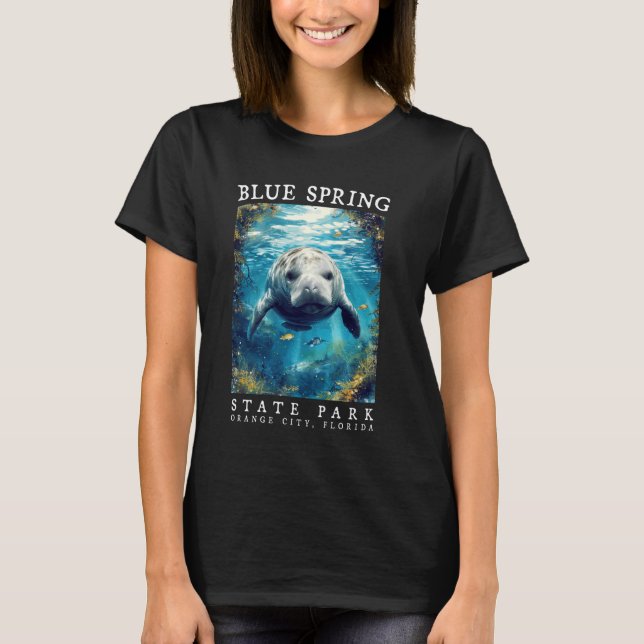 Manatee möter Blue Vår Underwater Haven Flo T Shirt (Framsida)