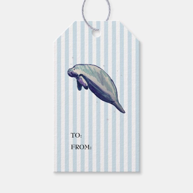 Manatee Nautical Shiplap Rustic Gift Märkre Presentetikett (Framsidan)