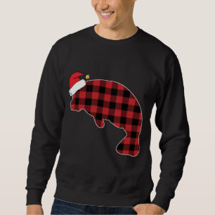Manatee Red Play Pajama Santa Hat jul Lång Ärmad Tröja