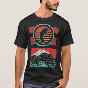 Manatee Sea Cow Retro Vintage 80-talets Stil-gåva T Shirt