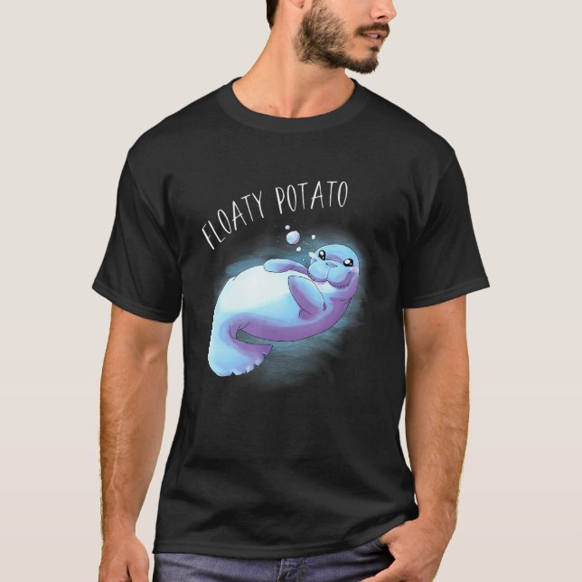 Manatee Shirt Funny Meme Gift Spara Floaty Pota T (Framsida)