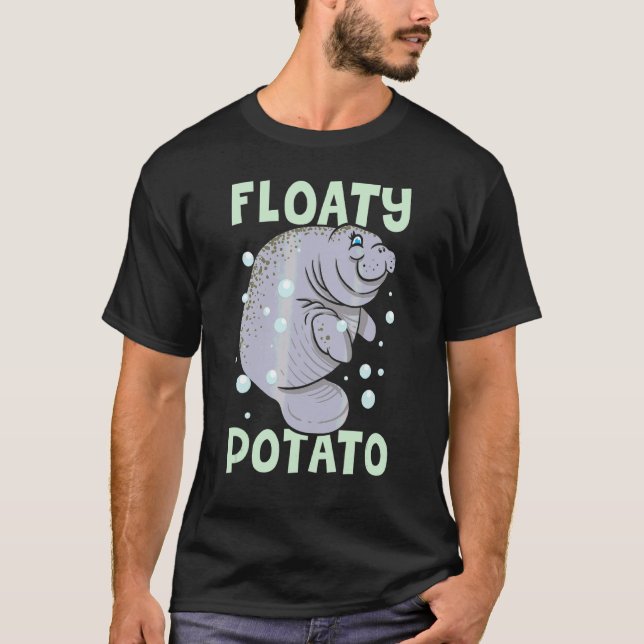 Manatee sjöko Floaty Potatis T Shirt (Framsida)