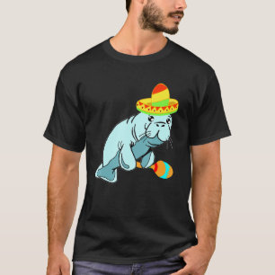Manatee Sombrero Costume Mexican Sea Cow Dugongida T Shirt