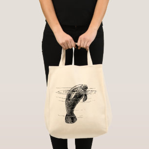 Manatee tote bag tygkasse