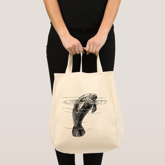 Manatee tote bag tygkasse (Framsida (produkt))