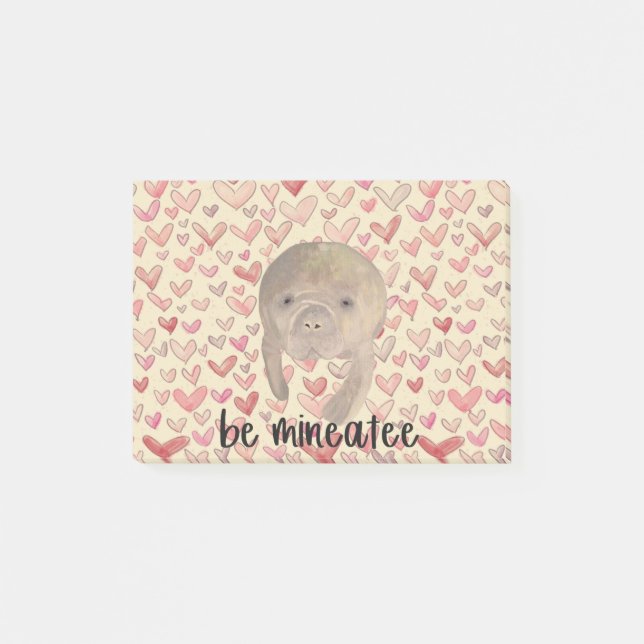Manatee Valentine Post-it Block (Framsida)