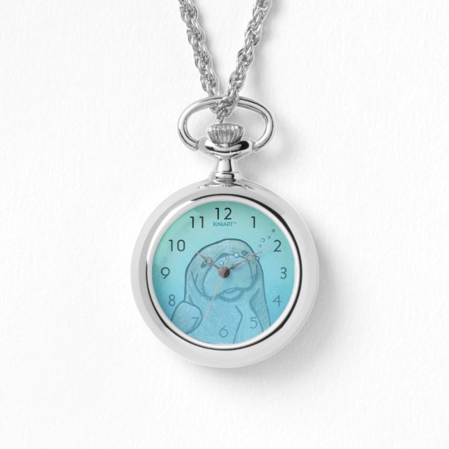 Manatee Watch Necklace Armbandsur (Framsida)