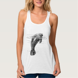 Manatee Women shirt Linne Med Racerback