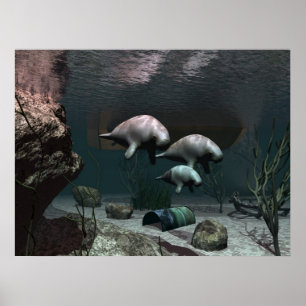 Manateeaffisch Poster